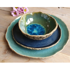 SALE handmade ceramic dinner set | pottery | dinnerware set "MIDNIGHT" | discount | please read description